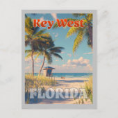 Vintag Key West Florida Postkarte (Vorderseite)