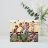 Vintag Kids Baseball Postkarte (Stehend Vorderseite)
