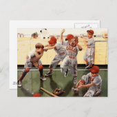 Vintag Kids Baseball Postkarte (Vorne/Hinten)