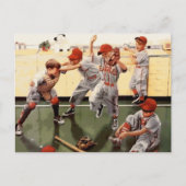 Vintag Kids Baseball Postkarte (Vorderseite)