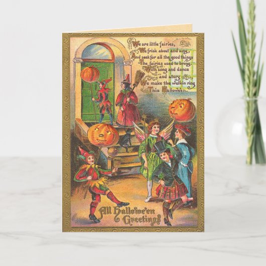 Vintag Kids Halloween Card Karte (Vorderseite)