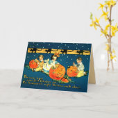 Vintag Kids Halloween Card Karte (Gelbe Blume)