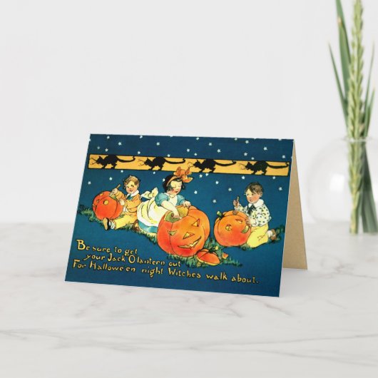 Vintag Kids Halloween Card Karte (Vorderseite)