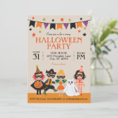 Vintag Kids Halloween-Party Einladung (Stehend Vorderseite)