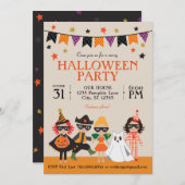 Vintag Kids Halloween-Party Einladung (Vorne/Hinten)
