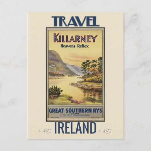 Vintag Killarney Irland Reisen Postkarte (Vorderseite)