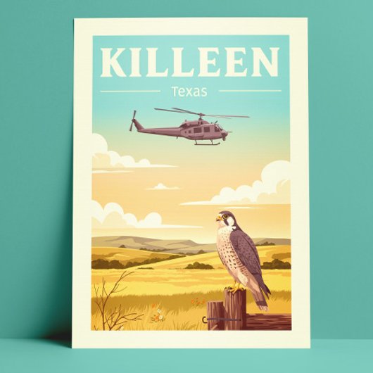 Vintag Killeen Texas Postkarte