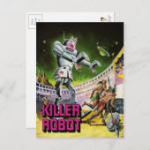 Vintag Killer Robot Postcard Postkarte (Vorne/Hinten)