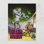 Vintag Killer Robot Postcard Postkarte (Vorderseite)