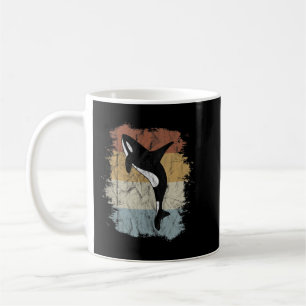 Vintag Killer Whale Art 80er Retro Orca Whale Silh Kaffeetasse