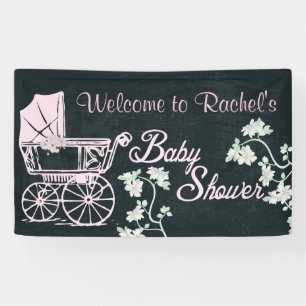 Vintag, Kinderwagen, Baby-Duschen-Fahne Banner