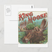 Vintag King Moose Postkarte (Vorne/Hinten)