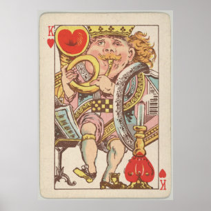 Vintag King of Hearts Playing Card (1889) Poster