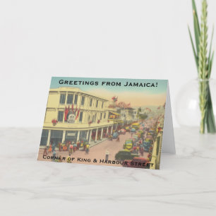 Vintag Kingston, Jamaika (King & Harbour Street) Dankeskarte