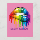 Vintag Kiss Meine Regenbogenlippen Postkarte (Vorderseite)