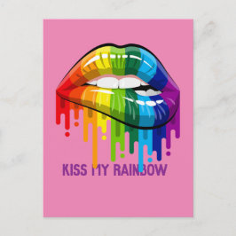 Vintag Kiss Meine Regenbogenlippen Postkarte