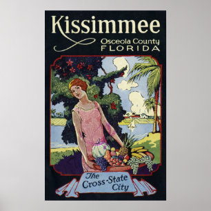 Vintag Kissimmee Osceola Landkreis Florida Travel Poster