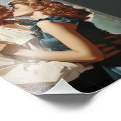 Vintag Kissing Couple Fotodruck (Ecke)