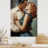 Vintag Kissing Couple Poster (Küche)
