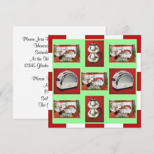 Vintag Kitchen Dusche Ankündigung Einladung (Vorne/Hinten)
