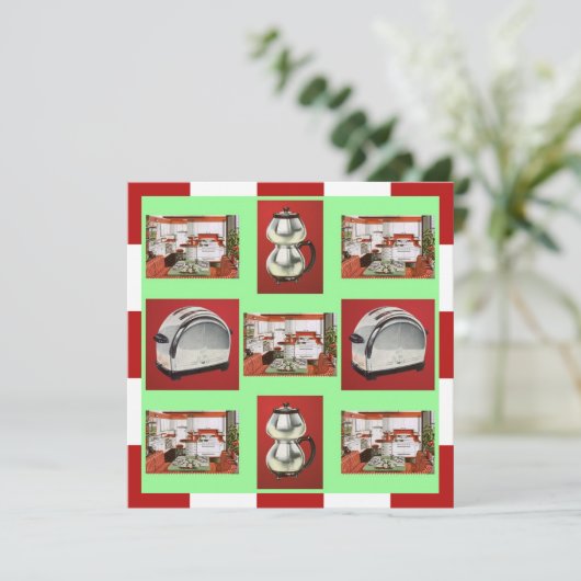 Vintag Kitchen Dusche Ankündigung Einladung (Stehend Vorderseite)