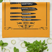 Vintag Kitchen Fish Filtriermesser Geschirrtuch (Gefaltet)