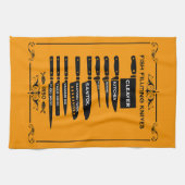 Vintag Kitchen Fish Filtriermesser Geschirrtuch (Horizontal)