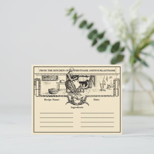 Vintag Kitchen Herzkredit Vorlage (Stehend Vorderseite)