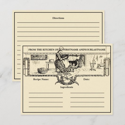 Vintag Kitchen Herzkredit Vorlage (Vorne/Hinten)