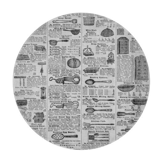 Vintag Kitchen Utensils Schneidebrett (Vorderseite)