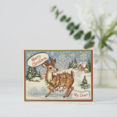 Vintag Kitsch Dei Weihnachten Postkarte (Stehend Vorderseite)