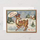 Vintag Kitsch Dei Weihnachten Postkarte (Vorne/Hinten)