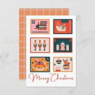 Vintag Kitschy Christmas Briefmarke Card Einladung