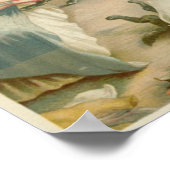 Vintag Kitten Print Poster (Ecke)