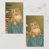 Vintag Kitten und Butterfly Visitenkarte (Vorne/Hinten)