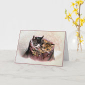 Vintag Kittens Weihnachtskarte Helena Maguire Karte (Gelbe Blume)