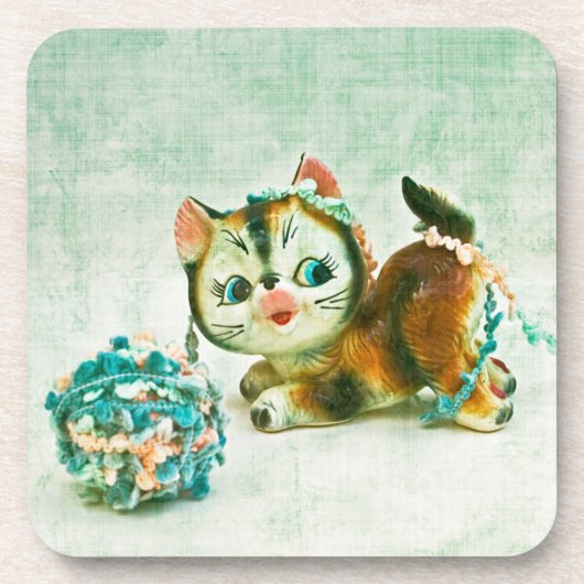 Vintag Kitty Cat Untersetzer (Vorderseite)
