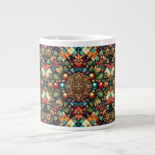 Vintag/klassisch farbenfrohe Weihnachten Jumbo-Tasse