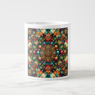 Vintag/klassisch farbenfrohe Weihnachten Jumbo-Tasse