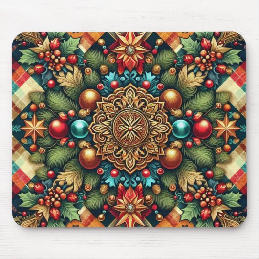 Vintag/klassisch farbenfrohe Weihnachten Mousepad (Vorne)