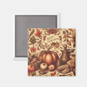 Vintag/klassisch glückliches Erntedankfest Magnet (Vorderseite/Rückseite)