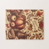 Vintag/klassisch glückliches Erntedankfest Puzzle (Horizontal)