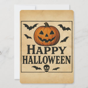 Vintag/klassisch Halloween Jack-o-Laterne Einladung