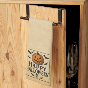 Vintag/klassisch Halloween Jack-o-Laterne Geschirrtuch