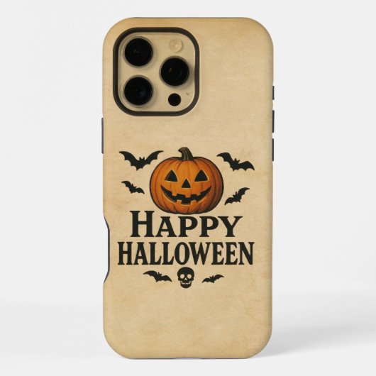 Vintag/klassisch Halloween Jack-o-Laterne iPhone Hülle (Rückseite)