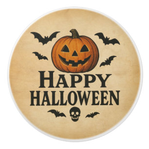 Vintag/klassisch Halloween Jack-o-Laterne Keramikknauf