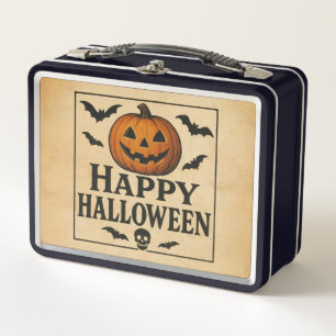 Vintag/klassisch Halloween Jack-o-Laterne Metall Brotdose