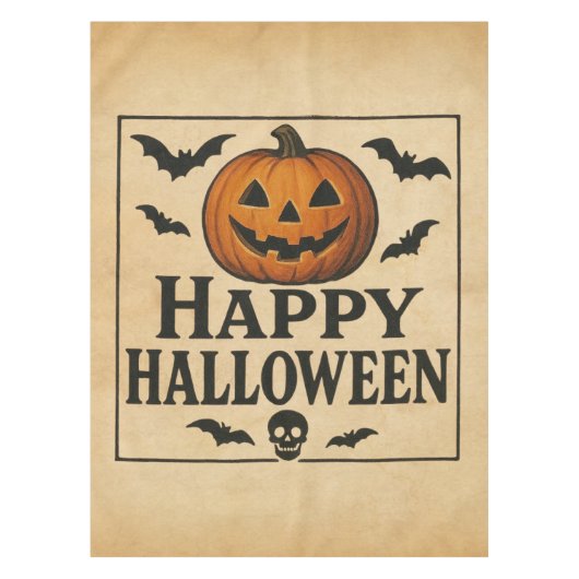 Vintag/klassisch Halloween Jack-o-Laterne Tischdecke (Vorderseite)