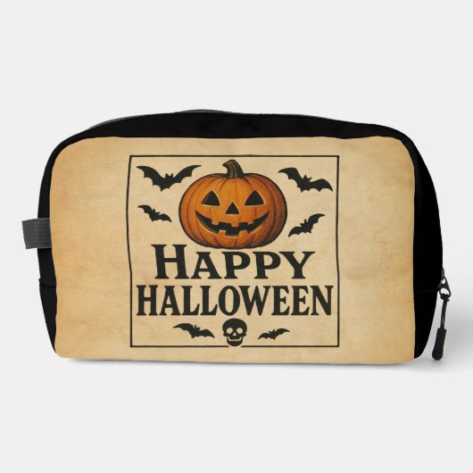Vintag/klassisch Halloween Jack-o-Laterne Waschbeutel (Vorderseite)