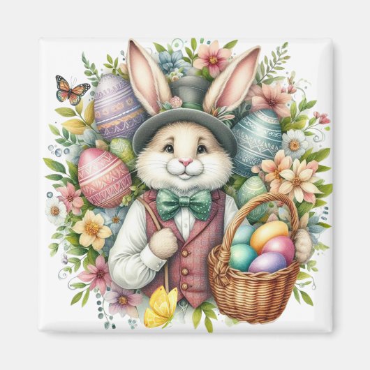Vintag/klassisch Niedlich Osterhase Magnet (Vorne)
